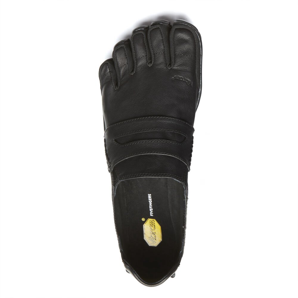 Zapatos Descalzos Hombre Negros - FiveFingers Cvt-Leather - JMCWUL-753